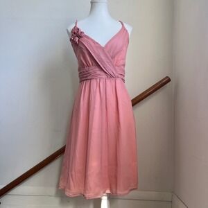 Romy Babydoll Dress Pink Sleeveless Cocktail Party Mesh Fairy Romantic‎ Empire L
